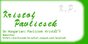 kristof pavlicsek business card